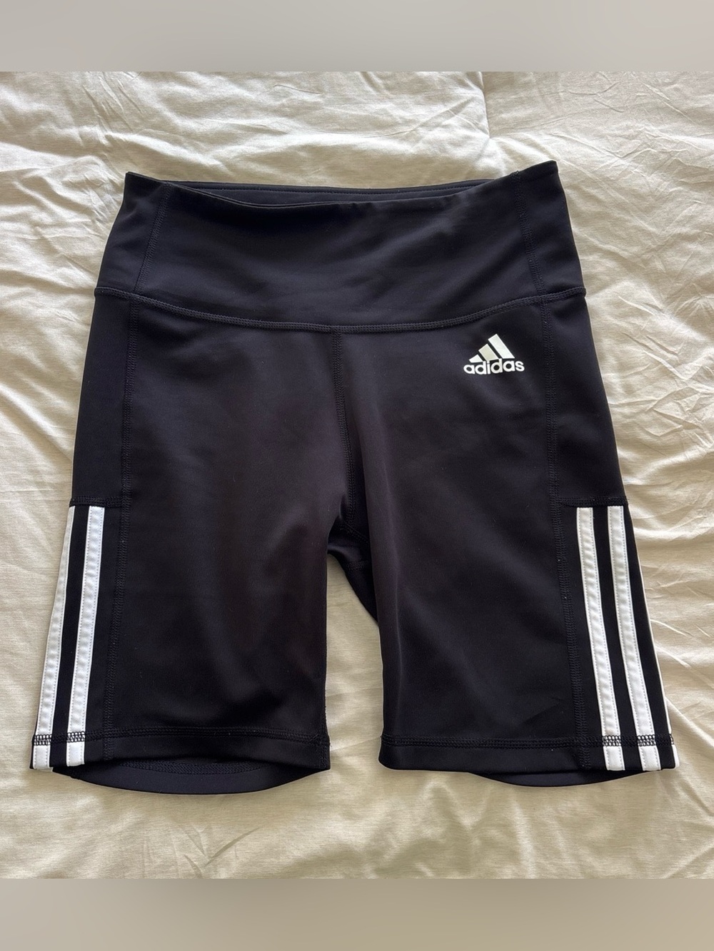 Adidas Women's Black High-Waist Athletic Bike Shorts